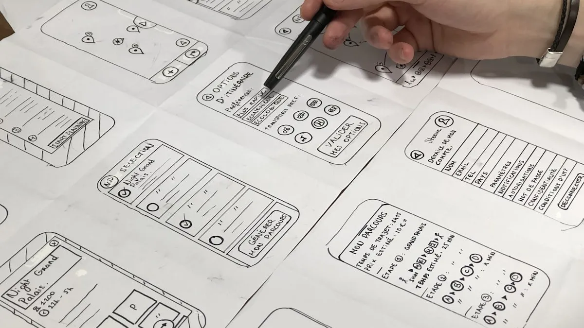 Hand-drawn app wireframe sketches (Unsplash) (kadr 16x9)