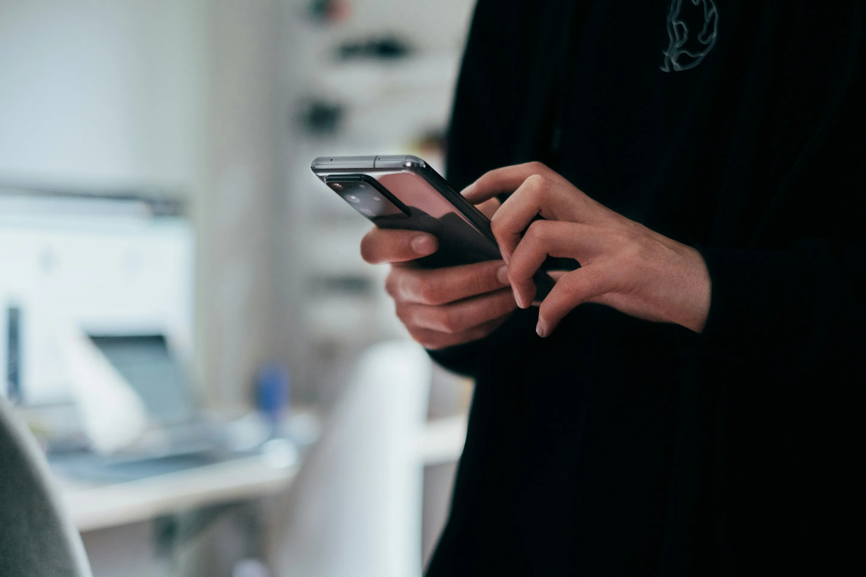 Person holding phone
