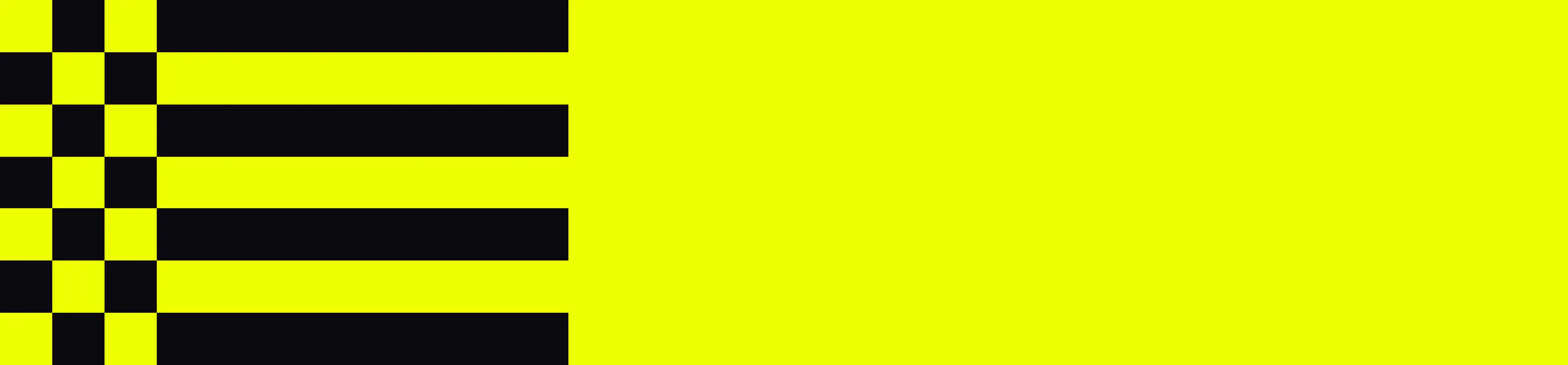 Decorative yellow and black checkered stripe divider